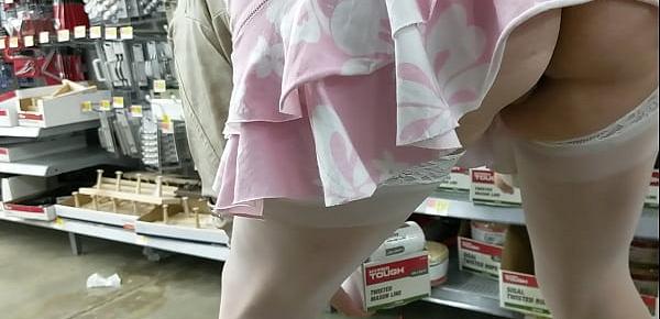  Wife up skirt at Walmart